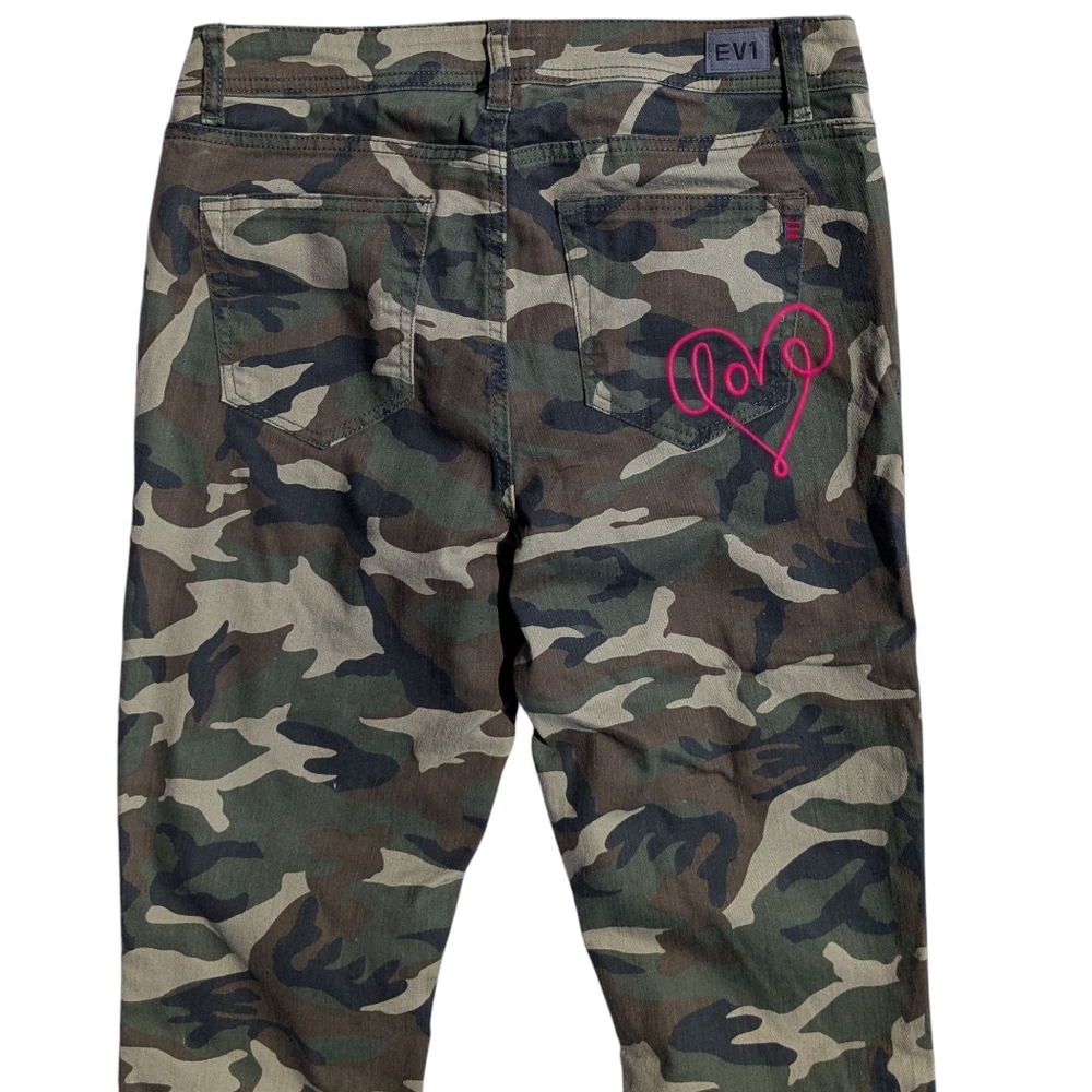 EV1 Preston Skinny Fit Womens Size 10 Camo Jeans Skater Gorpcore Grunge Kidcore